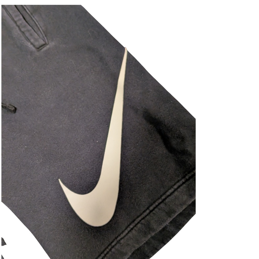 Nike Mens Fleece Shorts Faded Black Oversized Swoosh Graphic Size Medium - Picture 6 of 10
